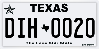 TX license plate DIH0020