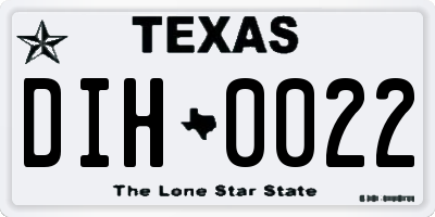 TX license plate DIH0022
