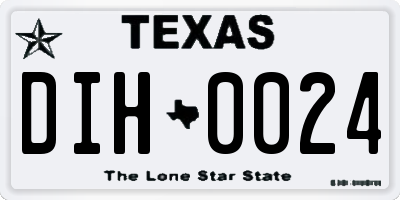 TX license plate DIH0024