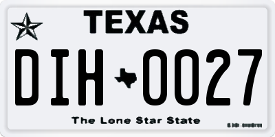 TX license plate DIH0027