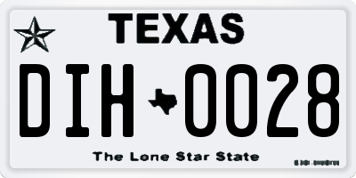 TX license plate DIH0028