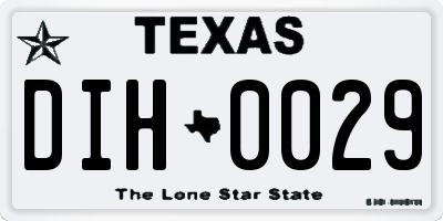 TX license plate DIH0029