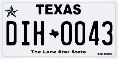 TX license plate DIH0043