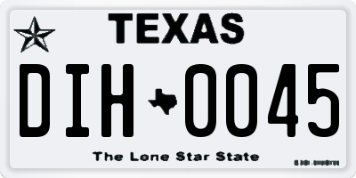 TX license plate DIH0045