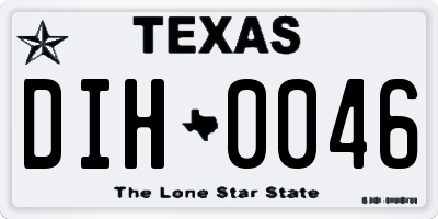 TX license plate DIH0046