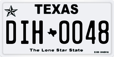TX license plate DIH0048