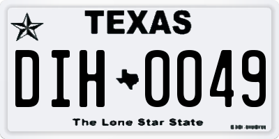 TX license plate DIH0049