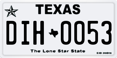 TX license plate DIH0053