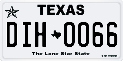 TX license plate DIH0066
