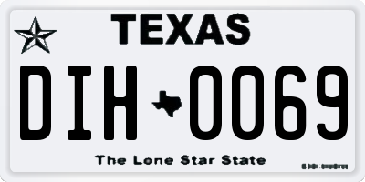 TX license plate DIH0069