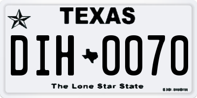 TX license plate DIH0070