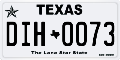 TX license plate DIH0073
