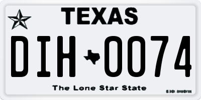 TX license plate DIH0074