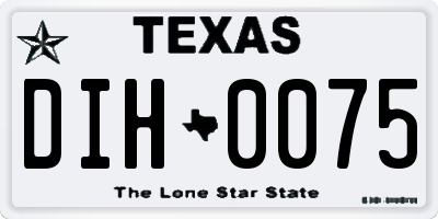 TX license plate DIH0075