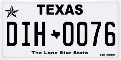 TX license plate DIH0076