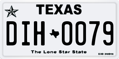 TX license plate DIH0079