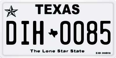 TX license plate DIH0085