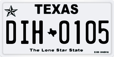 TX license plate DIH0105