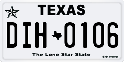 TX license plate DIH0106