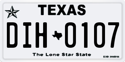 TX license plate DIH0107