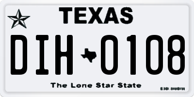 TX license plate DIH0108