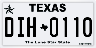 TX license plate DIH0110