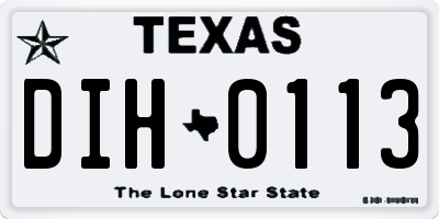 TX license plate DIH0113