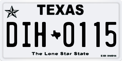 TX license plate DIH0115