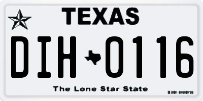 TX license plate DIH0116