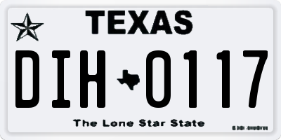 TX license plate DIH0117