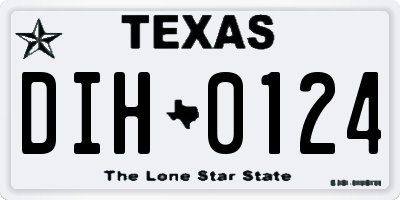 TX license plate DIH0124