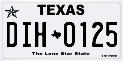 TX license plate DIH0125