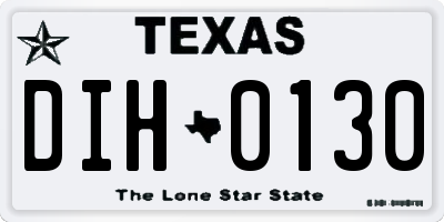 TX license plate DIH0130
