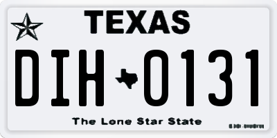 TX license plate DIH0131