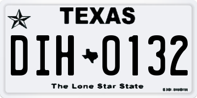 TX license plate DIH0132
