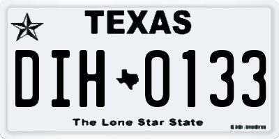 TX license plate DIH0133