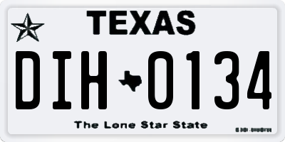 TX license plate DIH0134