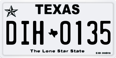 TX license plate DIH0135