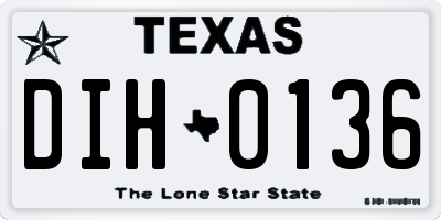 TX license plate DIH0136