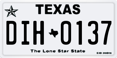 TX license plate DIH0137