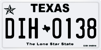 TX license plate DIH0138