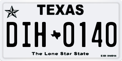 TX license plate DIH0140