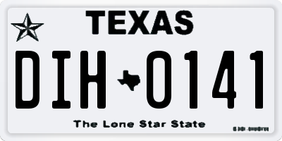 TX license plate DIH0141