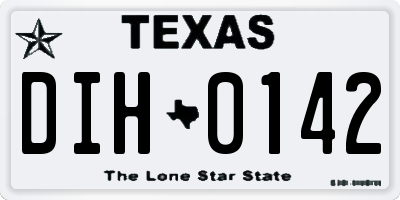 TX license plate DIH0142