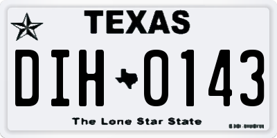 TX license plate DIH0143