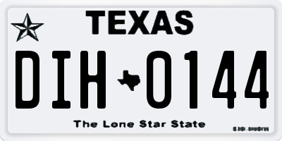 TX license plate DIH0144
