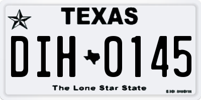 TX license plate DIH0145