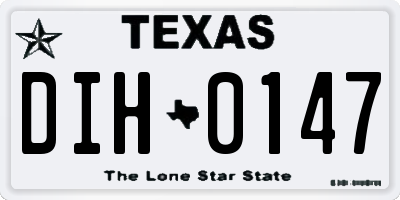 TX license plate DIH0147
