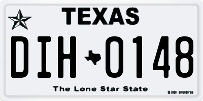 TX license plate DIH0148