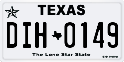 TX license plate DIH0149